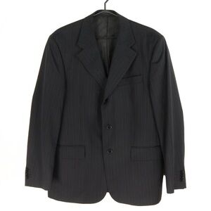 Gianfranco Ferre Black Pinestripe Stripe 3 Button Up Dress Blazer Jacket